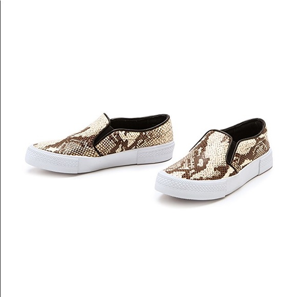 Steve Madden Snake Print Slip On Leather Sneakers - Picture 2 of 5